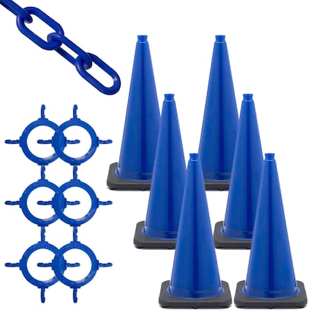 93206-6  Traffic Cone & Chain Kit - Blue